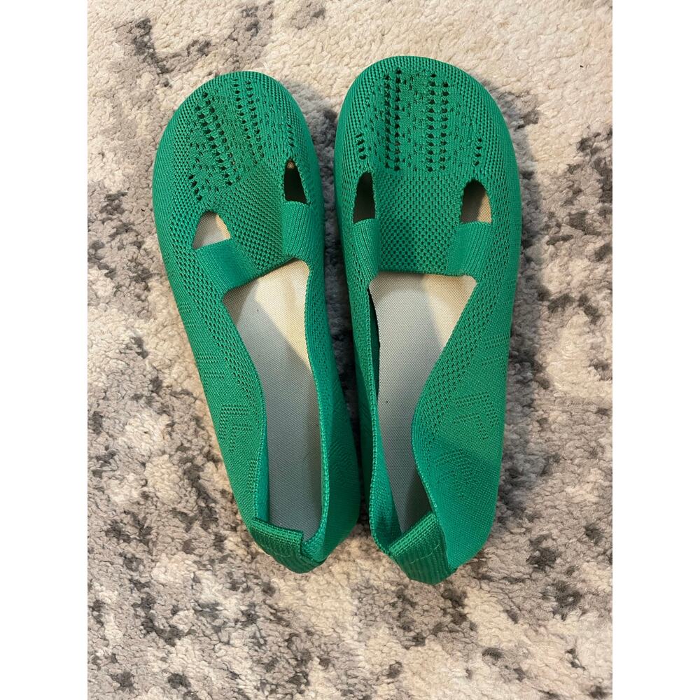 Green Knit Mary Jane Ballet Flats Size 38 / 7.5 NWOT - Picture 4 of 5